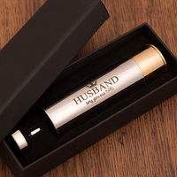 Personalised Stainless Steel Gun Cartridge Hip Flask - Husband,  Crown