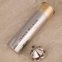 Personalised Stainless Steel Gun Cartridge Hip Flask - Name