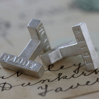 Personalised Sterling Silver Kiss Cufflinks