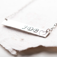 Personalised Sterling Silver Rectangle Necklace