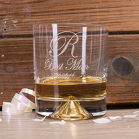 Personalised Stern Whisky Glass - Best Man Initial & Date