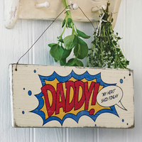Personalised Superhero Dad Wooden Sign