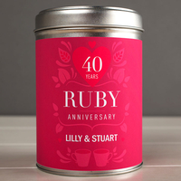 Personalised Tea Tin - 40 Years Ruby Anniversary