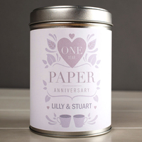 Personalised Tea Tin - Paper Anniversary