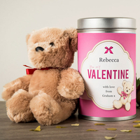 Personalised Teddy In A Tin - Be My Valentine