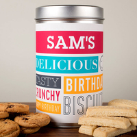 Personalised Tin With Biscuits - Happy Birthday