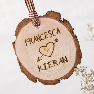 Personalised Tree Carving Hanging Wooden Keepsake