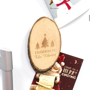 Personalised Tree Carving Wooden Fridge Magnet - Christmas At The