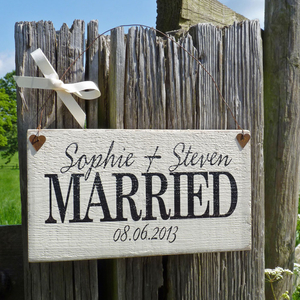 Personalised Vintage Hanging Wedding Sign