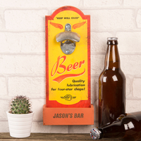 Personalised Wall Plaque Bottle Opener - Any Message