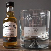 Personalised Whisky Tumbler and Bowmore Miniature - Daddy
