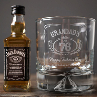 Personalised Whisky Tumbler and Jack Daniels Miniature - Grandad