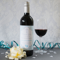 Personalised Wine - Christening Baby Blue
