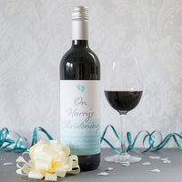 Personalised Wine - Christening Blue Watercolour
