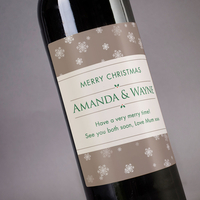 Personalised Wine - Christmas Snowflakes