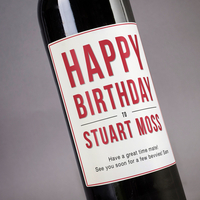 Personalised Wine - Happy Birthday (Red Label)