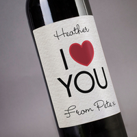 Personalised Wine - I Heart You