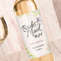 Personalised Wine - Wedding Floral Bridesmaid
