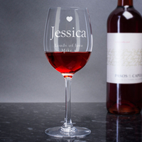 Personalised Wine Glass - Love Heart
