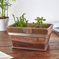 Personalised Wood Pot Planter