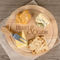 Personalised Wooden Cheeseboard Set - Couple