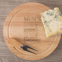 Personalised Wooden Cheeseboard Set - Mum