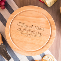 Personalised Wooden Cheeseboard Set - Two Names