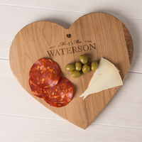Personalised Wooden Heart-Shaped Chopping Board