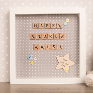 Personalised Wooden Tiles Box Frame