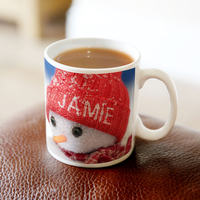 Personalised Woolly Hat Snowman Mug