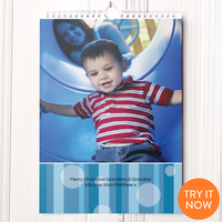 Photo Upload Calendar - Blue Stripes