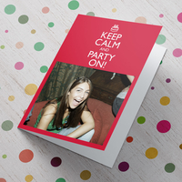 Photo Upload Card - Keep Calm And Party On!