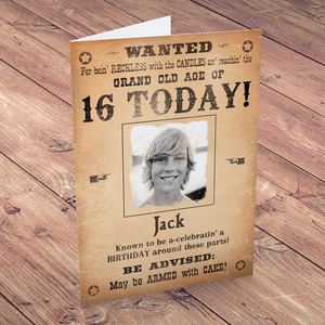 Photo Upload Card - Wanted,  Birthday Today! (16th)