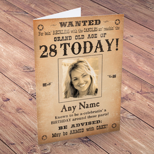 Photo Upload Card - Wanted,  Birthday Today!