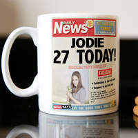Photo Upload Mug - Birthday News
