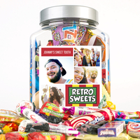 Photo Upload Retro Sweet Jar - 4 Photos & Message