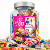 Photo Upload Retro Sweet Jar - I Heart You,  3 Photos