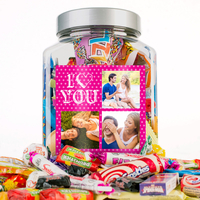 Photo Upload Retro Sweet Jar - I Heart You,  3 Photos