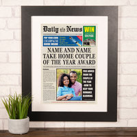 Photo Upload Spoof Newspaper Print - Couple Of The Year