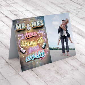 Photo Upload Wedding Card - Mr & Mrs