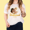 Photo Upload White T-Shirt - Bridesmaid Gold Heart