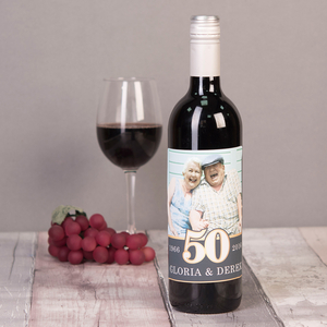 Photo Upload Wine - 50 Years,  Anniversary