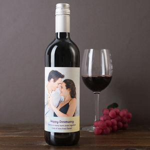 Photo Upload Wine - Happy Anniversary