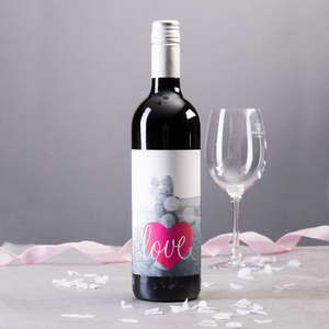 Photo Upload Wine - Love Heart