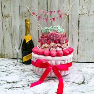 Pink Candy Toffee Crisp Cake