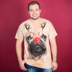 Pug Reindeer Christmas T-shirt