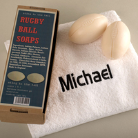 Rugby Soaps With Personalised Hand Towel