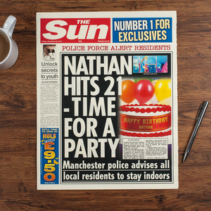 The Sun Personalised Spoof Newspaper Article - Birthday