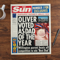 The Sun Personalised Spoof Newspaper Article - Dad Of The Year