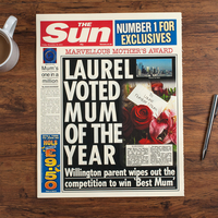 The Sun Personalised Spoof Newspaper Article - Mum Of The Year